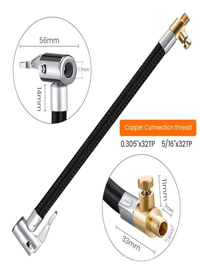 STHIRA® 9.8-Inch Flexible Rubber Tire Inflator Extension Hose With Built-In Deflation Valve & Quick-Connect Fitting Universal Hose Adapter for Car, Bike, Motorcycle Durable Tyre Inflator Spare Parts - Image 2